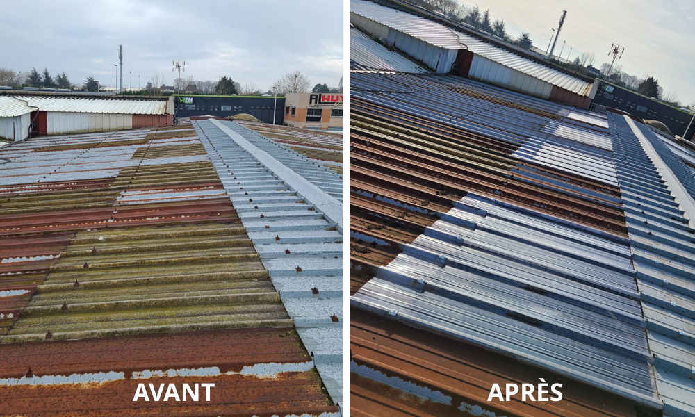 Remplacement de plaques polyester par les équipes d'Astrali Ide-de-France