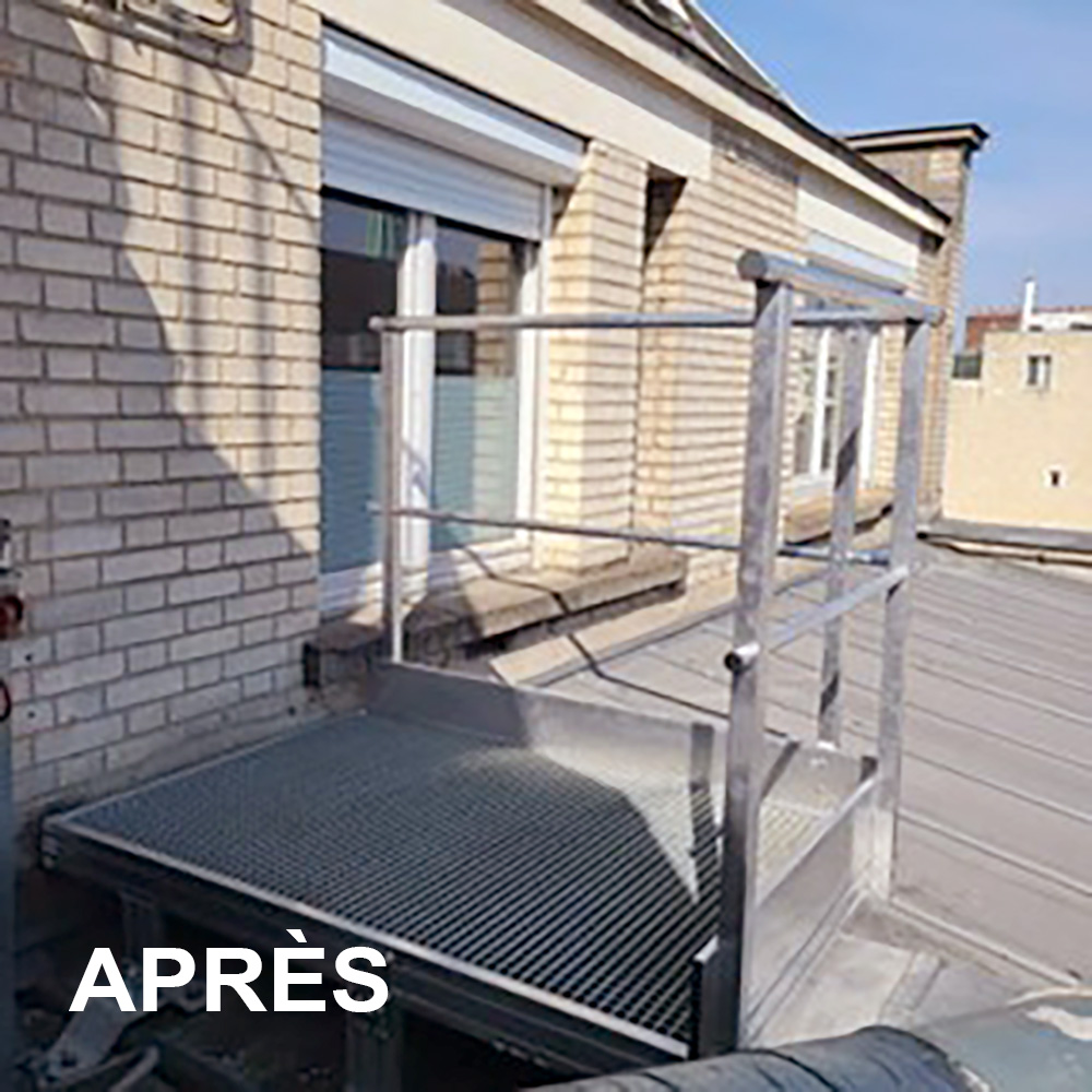 Pose d’une plateforme sur la toiture par Astrali